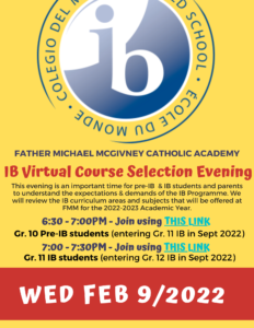 IB Course Selection Evening — Presentation SLIDES